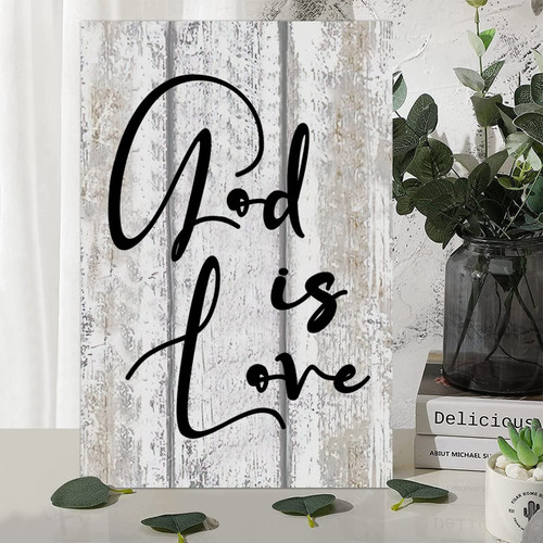 Chic Style 12x18in Wood Sign Bible Verse Quotes God is Love Wall Hanging Wooden Plaque for Farmhouse Porch Living Room Garden Yard Kitchen Coffee Bar Dinning Room Decor Chic Style 12x18in Wood Sign Bible Verse Quotes God is Love Wall Hanging Wooden Plaque for Farmhouse Porch Living Room Garden Yard Kitchen Coffee Bar Dinning Room Decor