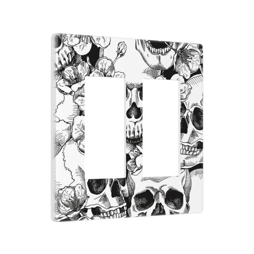 Floral Skull Skeleton 2 Gang Double Rocker/Decora Light Switch Cover Decorative Outlet Wall Plate Electrical Faceplate Home Bedroom Art Panel Decor Screwless 4.7" x 4.6 Floral Skull Skeleton 2 Gang Double Rocker/Decora Light Switch Cover Decorative Outlet Wall Plate Electrical Faceplate Home Bedroom Art Panel Decor Screwless 4.7" x 4.6