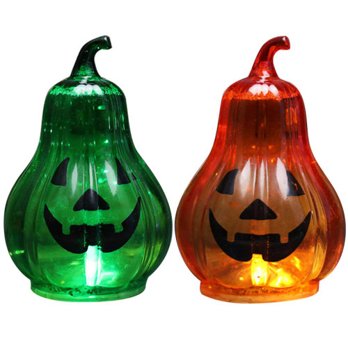 BESTOYARD Fall Table Decor 2pcs Halloween Pumpkin Lantern Jack O Lantern Candle Lights Halloween LED Light Decorations for Indoor Outdoor Party Decorations Indoor Decor