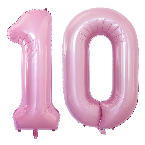 GOER 42 Inch Light Pink Number 10 Balloons,Jumbo Foil Helium Balloons for 10th Birthday Party Decorations and Anniversary Event GOER 42 Inch Light Pink Number 10 Balloons,Jumbo Foil Helium Balloons for 10th Birthday Party Decorations and Anniversary Event