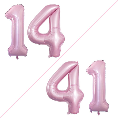GOER 42 Inch Light Pink Number 14 Number 41 Balloons,Jumbo Foil Helium Balloons for 14th or 41st Birthday Party Decorations and Anniversary Event GOER 42 Inch Light Pink Number 14 Number 41 Balloons,Jumbo Foil Helium Balloons for 14th or 41st Birthday Party Decorations and Anniversary Event