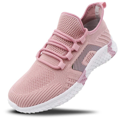 Beita Women's Running Shoes Slip On Teen Girls Tennis Shoes Running Sneakers Breathable, Pink, 5