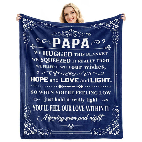 Yomaisky Gifts for Papa Grandpa from Grandchildren Birthday Gift for Grandfather Blanket Unique Fathers' Day Christmas Thanksgiving for Papa Best Grandpa Gifts Idea Papa Gifts Blanket 60X80