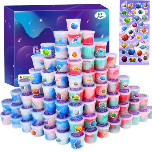 70 Pack Mini Slime Kit,Galaxy Slime Party Favors,Stretchy Slime Kit for Classroom Prizes,Kids Stress Relief Toys, Christmas Stocking Stuffers,Goodie Bag Stuffers for Boys Girls 5-12.