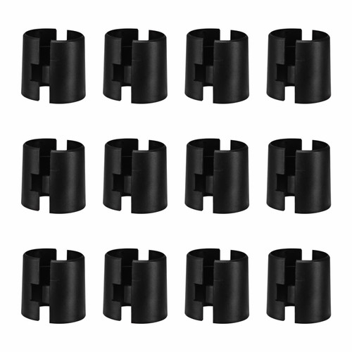 Jamiikury 12 Pairs Wire Shelf Clips, Black Shelf Lock Clips for 5/8 Inch Post Shelving, Plastic Shelving Sleeves Replacements for Wire Shelving System (24 PCS, Black)
