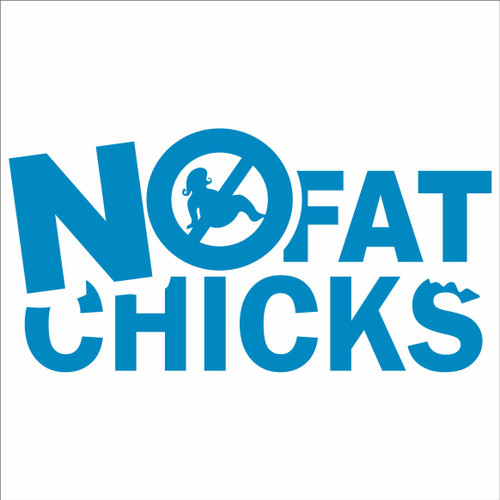JINTORA Sticker - Decal - JDM - Die Cut - NO Fat Chicks - 196x99 mm - JDM - Die Cut - Car - Truck - Bus - Window - Laptop - Coach - Rear Window - Light Blue