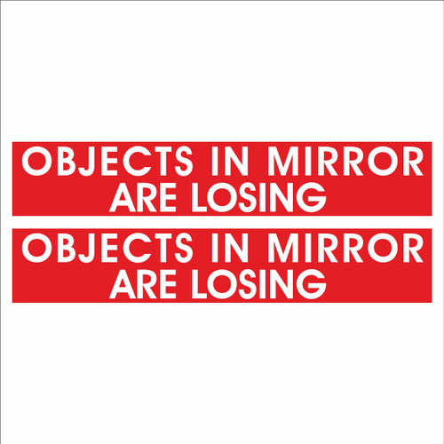 JINTORA Sticker - Decal - JDM - Die Cut - The Objects in The Mirror are Losing Spiegel - 210x76 mm - JDM - Die Cut - Car - Truck - Bus - Window - Laptop - Coach - Rear Window - red