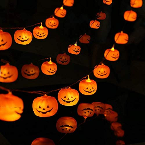 KAILEDI Halloween Lights, 20 LED Pumpkin String Lights 9.8 Feet Halloween Decor, 2 Modes Steady and Flickering Lights for Indoor, Outdoor, Festival, Party, Holiday, Halloween Decorations KAILEDI Halloween Lights, 20 LED Pumpkin String Lights 9.8 Feet Halloween Decor, 2 Modes Steady and Flickering Lights for Indoor, Outdoor, Festival, Party, Holiday, Halloween Decorations