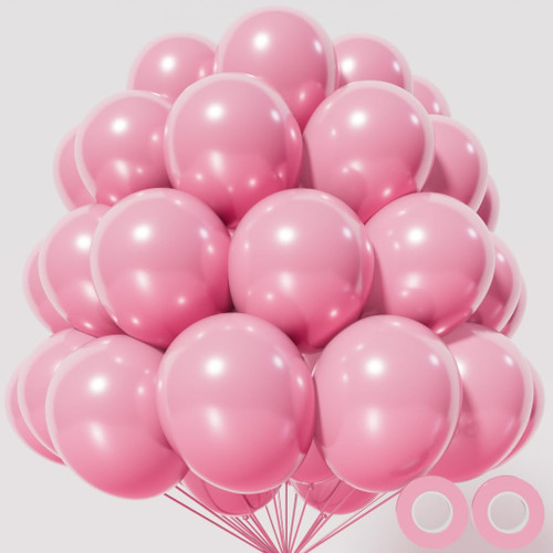 KAWKALSH 110pcs Pink Balloons, 12 inch Pink Latex Party Balloons with Ribbon Helium Quality for Baby Shower Birthday Party Decoration Wedding ?Pink? KAWKALSH 110pcs Pink Balloons, 12 inch Pink Latex Party Balloons with Ribbon Helium Quality for Baby Shower Birthday Party Decoration Wedding ?Pink?
