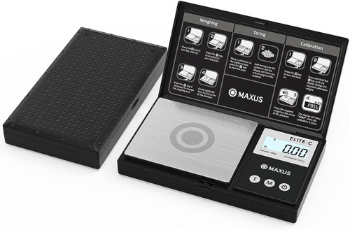MAXUS Precision Digital Gram Scale 200g x 0.01g, Elite Pocket Mini Food & Jewelry Scale, Sleek Black Design, Travel-Friendly