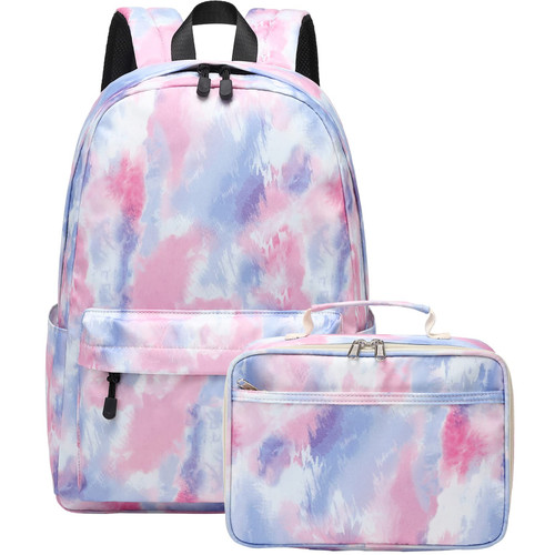 mygreen Backpack for Girls Kids School Backpack with Lunch Box Preschool Kindergarten BookBag Set Tie-Dye Pink Blue mygreen Backpack for Girls Kids School Backpack with Lunch Box Preschool Kindergarten BookBag Set Tie-Dye Pink Blue