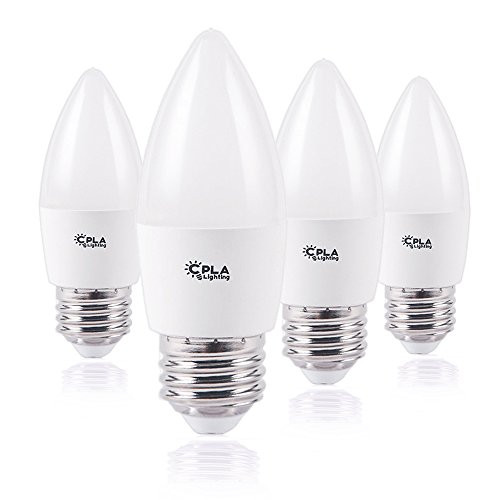 CPLA LED Candelabra Bulbs, 50W Equivalent, 4000K Daylight LED Light Bulbs with Medium Screw Base (E26) Torpedo Shape (B11) Decorative Candle Light Bulbs for Ceiling Fan, Pack of 4