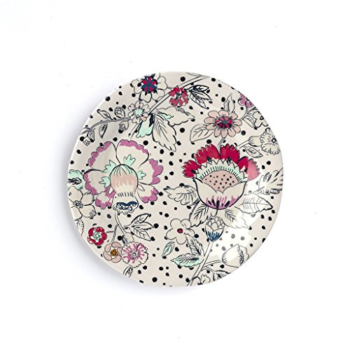 Vera Bradley Melamine Accent Salad Plate, Dishwasher Safe, Coral Floral