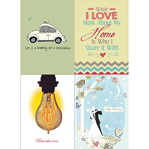 Tree-Free Greetings Best Idea Ever Anniversary Card Assortment, 5 x 7 Inches, 8 Cards and Envelopes per Set (GA31460)