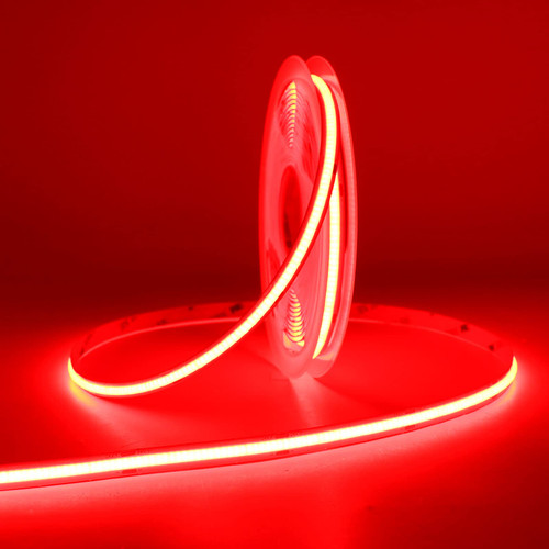 MALIGAZA 480LEDs/m 8mm 24V Red Color COB LED Strip Light 16.4FT 5M CRI>90, Flexible Cuttable Super Bright Red LED Tape for Bedroom House Party Decoration Lighting (DC24V, Without Power Supply)