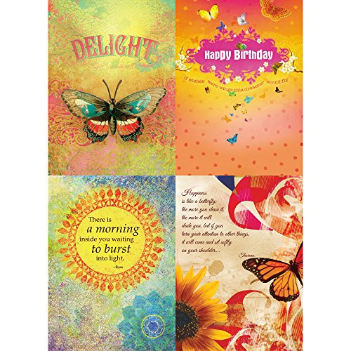 Tree-Free Greetings Delight Birthday Card Assortment, 5 x 7 Inches, 8 Cards and Envelopes per Set (GA31597)