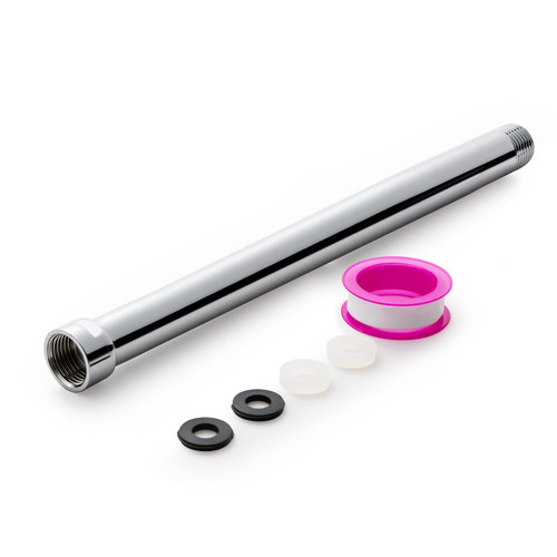 OFFO Shower Head Extension Arm, 10 Inches Shower Arm Extension Shower Head Extender Made of 304 Stainless Steel Shower Pipe Extension, Chrome
