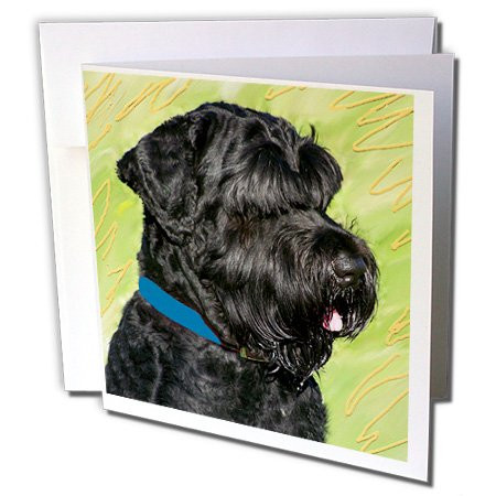 3dRose Black Russian Terrier - Greeting Cards, 6 x 6 inches, set of 12 (gc_4411_2)