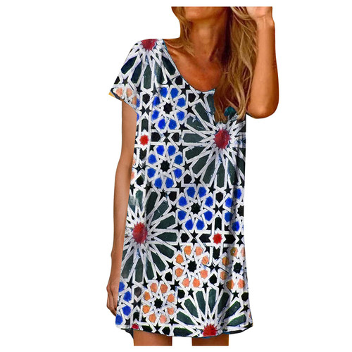 bwgrytuy Womens Tshirt Dresses Summer Short Short Sleeve V Neck Twist Front Casual Gown Solid Tunic Breathable Dress