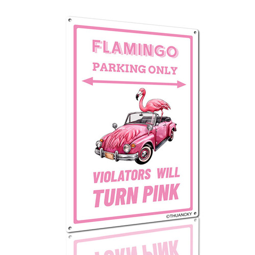 Flamingo Parking Only Sign Outdoor Flamingos Yard Decorations Lawn Party Pink Flamingo Gifts for Women 8x12 Inch