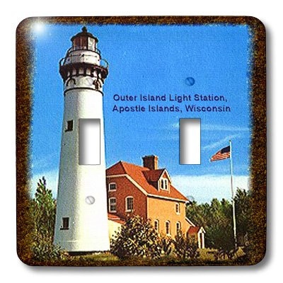 3dRose LSP_41211_2"Outer Light Station, Apostle Islands Double Toggle Switch