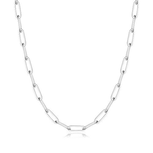 GLIVEOR Silver Chain Necklace for Women, 18 Inch Sterling Silver Chains for Women Paperclip Chain Necklace for Women 3mm Sterling Silver Chain Silver Chain for Women Sterling Silver Necklace Gifts GLIVEOR Silver Chain Necklace for Women, 18 Inch Sterling Silver Chains for Women Paperclip Chain Necklace for Women 3mm Sterling Silver Chain Silver Chain for Women Sterling Silver Necklace Gifts