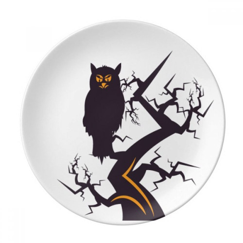 Tree Eyed Owl Halloween Plate Decorative Porcelain Salver Tableware Dinner Dish