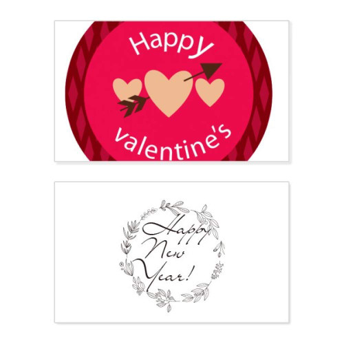 Pink Happy Valentine's Day Heart Arrow New Year Festival Greeting Card Bless Message Present