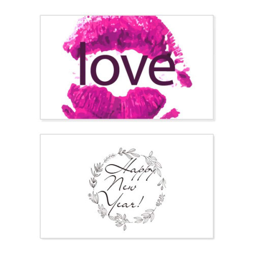 Valentine's Day Pink Lip Love New Year Festival Greeting Card Bless Message Present