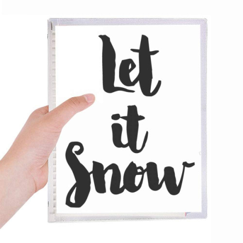 Let It Snow Quote Handwrite Notebook Loose Leaf Diary Refillable Journal Stationery