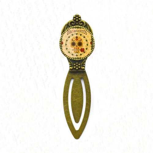 Skull Rose The Day of The Dead Mexico Bookmark Retro Office Label Page Marker