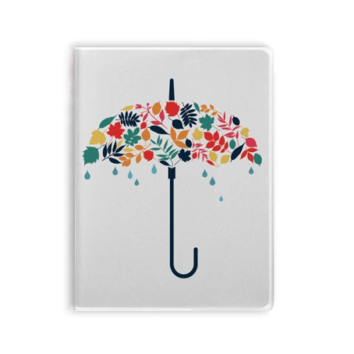 Leaves Umbrella Drip Rain Weather Notebook Gum Cover Diary Soft Cover Journal