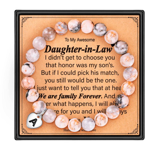 M MOOHAM Daughter in Law Gifts from Mother, Initial Bracelets for Women Daughter in Law Bracelets Bonus Daughter Gifts for Daughter from Mother Birthday Gifts for Daughter-in-Law