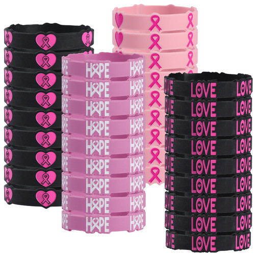 Relief Sculpture Breast Cancer Bracelets- Breast Cancer Awareness Bracelet with Hope Love- Pink Ribbon Silicone Wristbands Breast Cancer Awareness Accessories for Gift Party Supplies Favors, 36Pcs Relief Sculpture Breast Cancer Bracelets- Breast Cancer Awareness Bracelet with Hope Love- Pink Ribbon Silicone Wristbands Breast Cancer Awareness Accessories for Gift Party Supplies Favors, 36Pcs