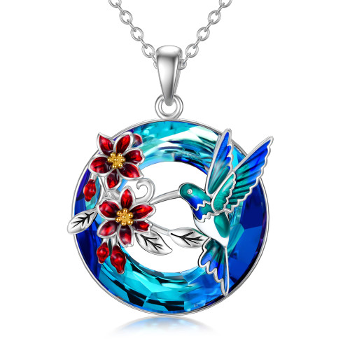 LONAGO Hummingbird Necklace with Blue Crystal from Australia Hummingbird Pendant Necklaces 925 Sterling Silver Hummingbird Jewelry Gift for Women Girl LONAGO Hummingbird Necklace with Blue Crystal from Australia Hummingbird Pendant Necklaces 925 Sterling Silver Hummingbird Jewelry Gift for Women Girl