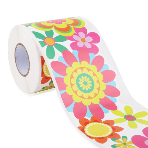 68.9 Feet Flower Bulletin Board Border Sticker, Colored Spring Flower Bulletin Board Floral Trim Bulletin Board Decorations for Classroom Board Wall Party