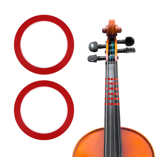 2 Rolls Violin Tape Fingerboard, 216 ft/66m Cello Tape Instrument Fingering Tape Violin Tape for Beginners Fretboard Orchestral Instruments (Red)
