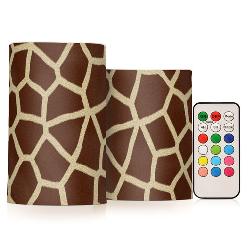 DOMIKING Giraffe Flameless Candles with Remote Control Electric Led Candles with Timer Battery Operated Flickering Tea Light Candles for Votive Centerpiece Home Decor 2 PCS