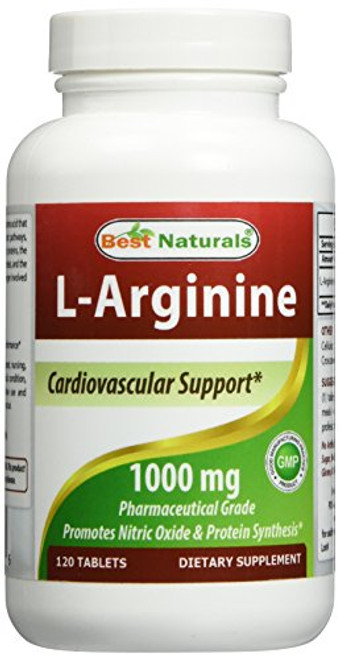 Best Naturals L-Arginine 1000 mg 120 Tablets - Pharmaceutical Grade L Arginine supplement promotes nitric oxide synthesis Best Naturals L-Arginine 1000 mg 120 Tablets - Pharmaceutical Grade L Arginine supplement promotes nitric oxide synthesis