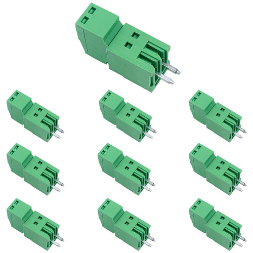 Jienk 10Set 2-Pin 125V 4A 2.54mm 0.1" Pitch PCB Mount Screw Terminal Block Connector for 26-18AWG Cable
