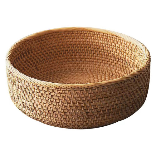 Fuukou Round Rattan Bread Basket - Round Rattan Fruit Basket Bowl,Round Woven Fruit Bowl,Handmade Rattan Bread Basket for Serving,Handwoven Wicker Basket Bowl,Honey Brown 10.2" Fuukou Round Rattan Bread Basket - Round Rattan Fruit Basket Bowl,Round Woven Fruit Bowl,Handmade Rattan Bread Basket for Serving,Handwoven Wicker Basket Bowl,Honey Brown 10.2"