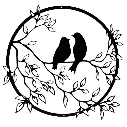 Asitp Round Metal Birds Wall Art Decor - Hanging Ornament for Home Living Room Garden Wall Art Decoration, Black Asitp Round Metal Birds Wall Art Decor - Hanging Ornament for Home Living Room Garden Wall Art Decoration, Black
