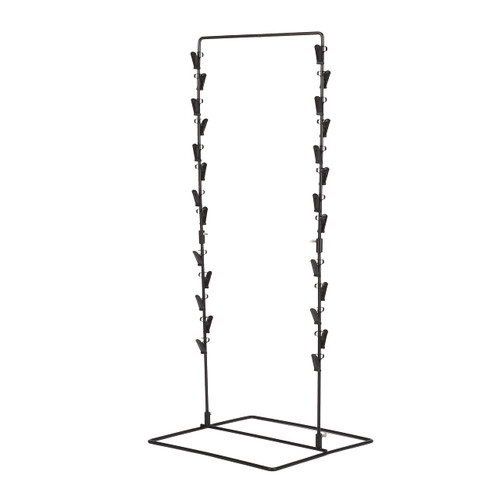 lukar Candy Clip Rack Display Stand with 26 Clips, Black 2-Row Snack Retail Display Rack, Chip Stand Display for Party Candy Cart, Countertop Chip Bag Holder, 24 x 9 Inches Snack Display for Counter