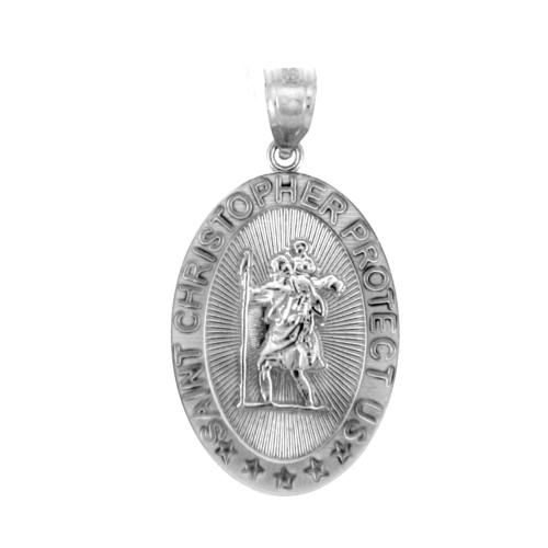 925 Sterling Silver St Christopher Medal Patron Saint of Travelers Catholic Protection Pendant 925 Sterling Silver St Christopher Medal Patron Saint of Travelers Catholic Protection Pendant