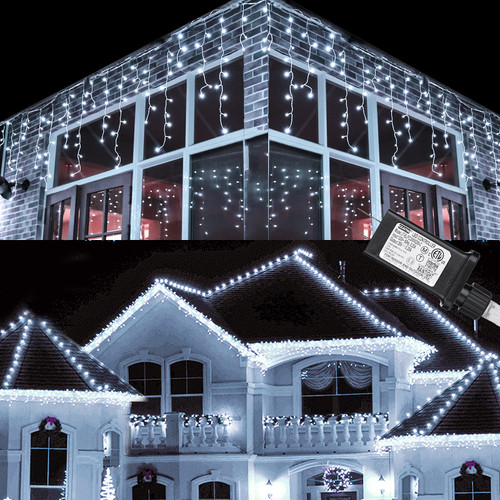 Toodour Icicle Christmas Lights, 612 LED 50ft 8 Modes Icicle String Lights with 102 Drops, Window Curtain Fairy Icicle Lights, Icicle Fairy Twinkle Lights for Christmas, Party, Holiday (White Toodour Icicle Christmas Lights, 612 LED 50ft 8 Modes Icicle String Lights with 102 Drops, Window Curtain Fairy Icicle Lights, Icicle Fairy Twinkle Lights for Christmas, Party, Holiday (White