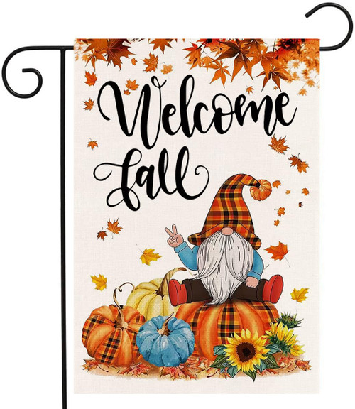 Fall Garden Flag for Outside, Gnome Fall Yard Flag Small Burlap Autumn Garden Flag 12x18 Double Sided Thanksgiving Pumpkin Garden Flag for Outdoor Decor Fall Garden Flag for Outside, Gnome Fall Yard Flag Small Burlap Autumn Garden Flag 12x18 Double Sided Thanksgiving Pumpkin Garden Flag for Outdoor Decor