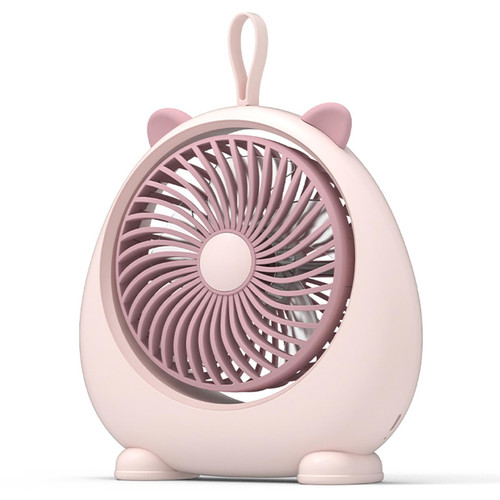 USB Desk Fan 6in Desktop Table Fans 2 Speeds Personal Quiet Fan with Strong Airflow Portable & Suspensable Cartoon Cooling Fan with Head Adjustable for Home Bedroom Office Table & Desktop, Pink