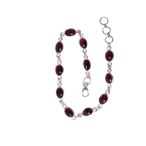 Natural Garnet Bracelet, 925 Sterling Silver Bracelet, Handmade Bracelets For Girls, Lobster Closure For Bracelets, Garnet Bracelets For Women, Gift For Him, Boho Bracelet Women, Promise Gift