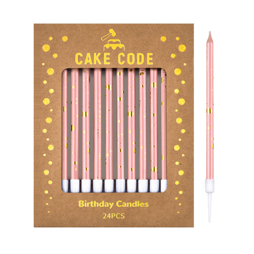 CAKE CODE 24-Count Long Thin Birthday Candles, Cake Candles, Birthday Parties, Wedding Decorations, Party Candles