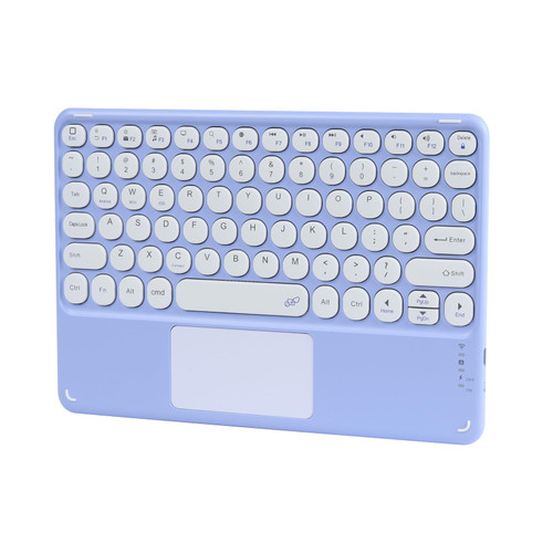 KUYHRF Wireless Keyboard with Touchpad, Ultra-Thin Rechargeable Bluetooth Keyboard Mini Wireless Keyboard with trackpad for iPad pro/iPad/Windows/iOS/Mac OS/Android (Purple)